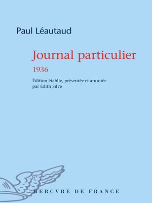 cover image of Journal particulier. 1936